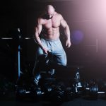 Man ready to do dips with Steroids Online training program